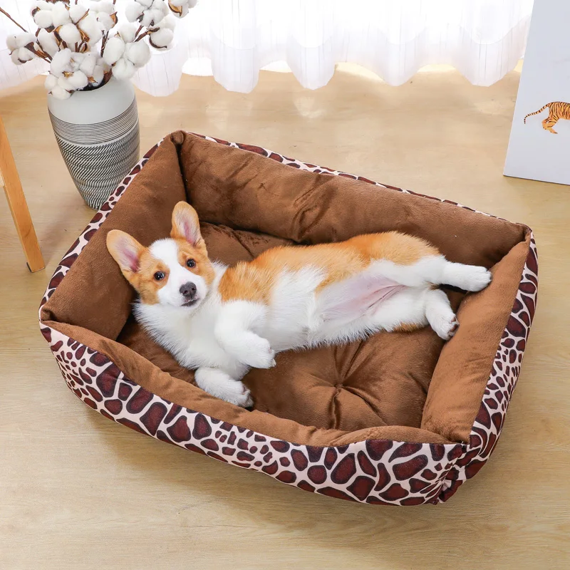 Bone Pet Bed Warm linen For Small Medium Large Dog Soft Pet Bed For Dogs Washable House For Cat Puppy Cotton Kennel Wash Pet bed
