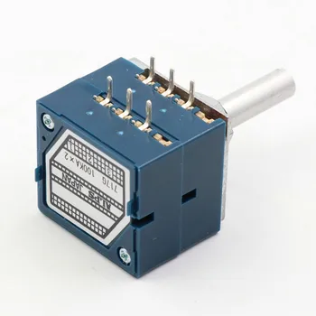 

10K 20K 50K 100K 250K 500K ALPS RK27 VOLUME Potentiometer Dual 10~500KAX2 Slotted Japan Rotary switch 6Ppin