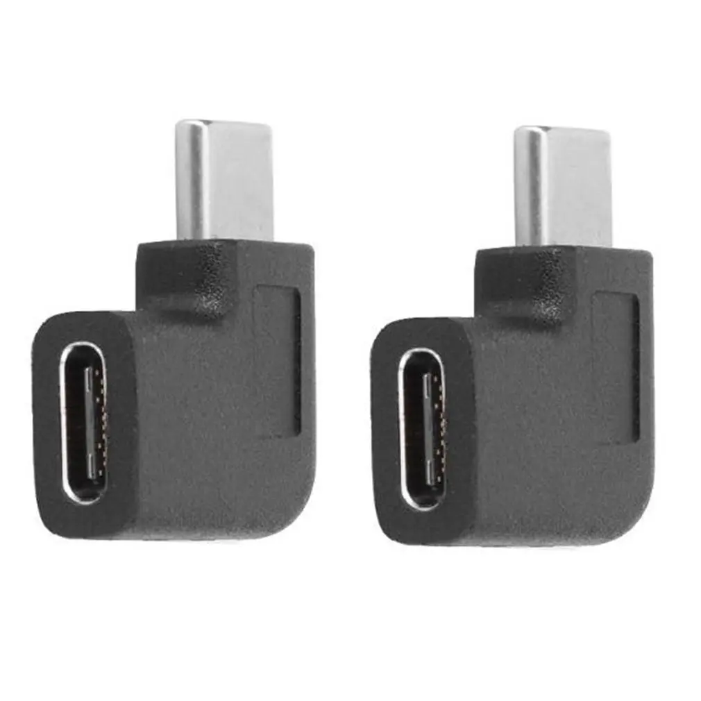 2pcs side bend Usb-c Usb 3,1 type C адаптер «Папа-мама» черный дизайн изысканно и легко использовать 90 градусов под прямым углом - Цвет: 2pcs side bend