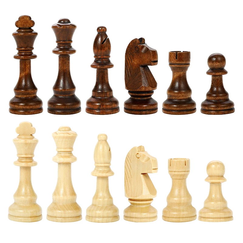 High Quality Wooden Folding Large Chess Set King High 78MM Handwork Solid Wood Pieces Walnut Chessboard Children Gift Board Game