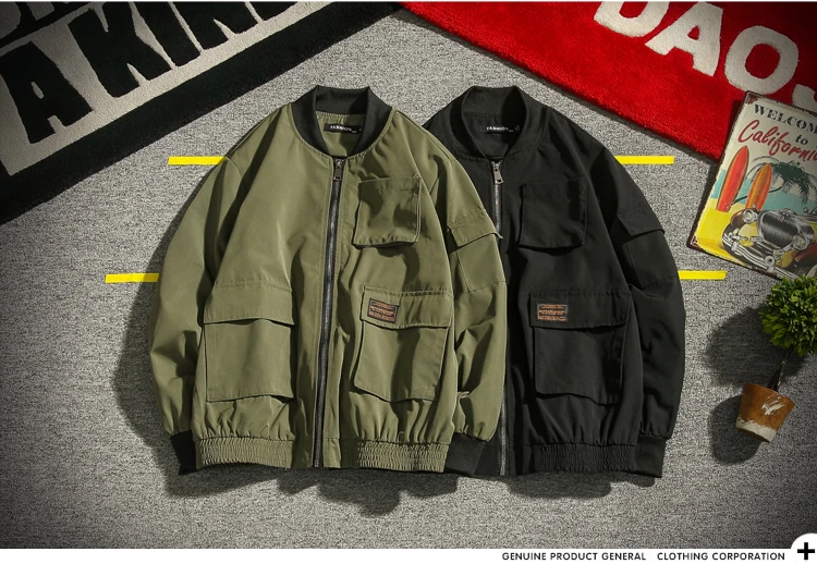 M-5XL мужские куртки и пальто уличная куртка-бомбер мужская ветровка модная одежда Осенняя свободная с большим карманом крутая