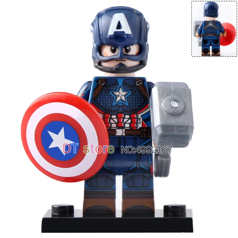 Супергерои Мстители эндигра фигурки поврежденные Капитан Америка Рождественские подарки строительные блоки игрушки для детей, подарки XP228