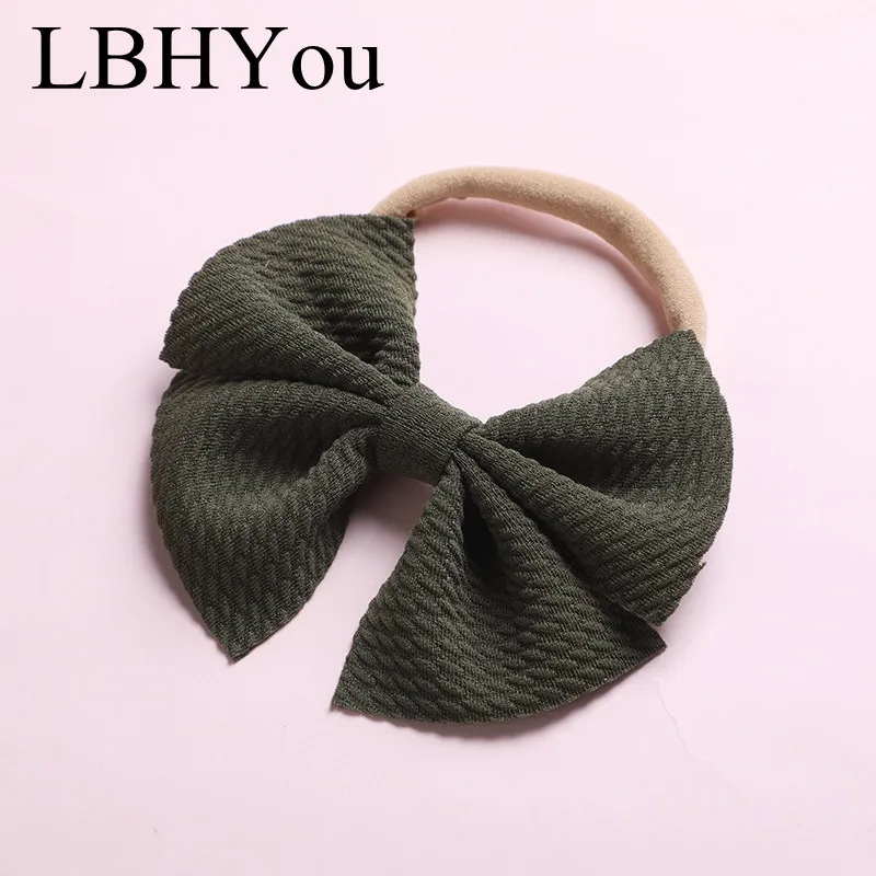 amy green 1 шт., новые тканевые банты для маленьких девочек, нейлоновые повязки на голову, супер мягкие эластичные нейлоновые повязки на голову для малышей, аксессуары для волос - Цвет: amy green