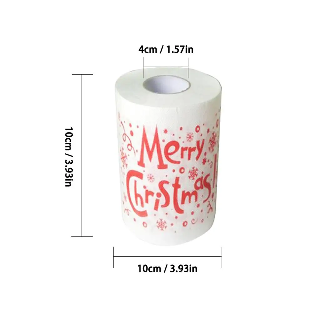 Bath Paper Christmas Printed Home Santa Claus Bath Toilet Roll Paper Christmas Supplies Xmas Decor Tissue Toilet Paper