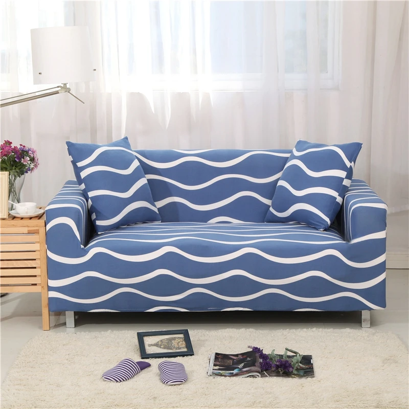 

Striped Print Sofa Cover Sectional Stretch Slipcovers for Living Room Couch Cover Shape Armchair Single/Two/Three/Four Seat