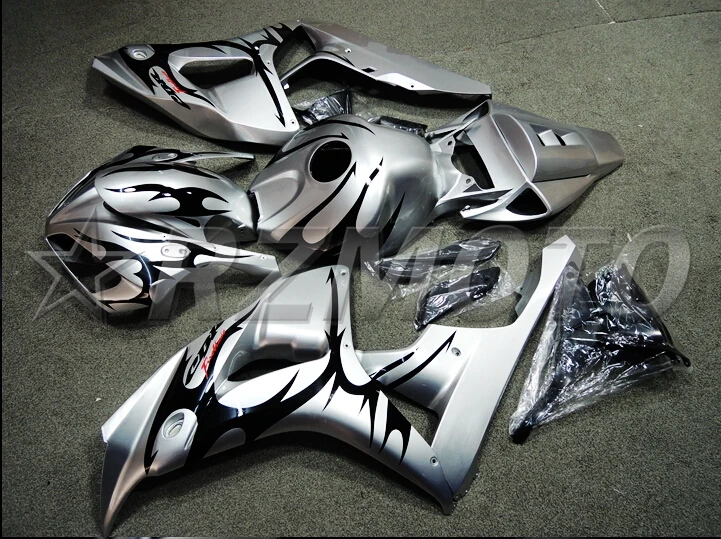Топ литья под давлением ABS полный обтекатель комплект Подходит для Honda CBR1000RR 06 07 2006 2007 1000RR Обтекатели набор черный серебряный на заказ