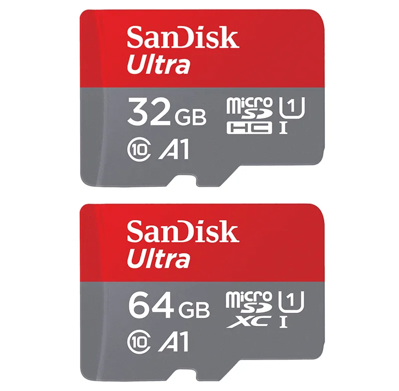 Двойной флеш-накопитель SanDisk Ultra Microsd UHS-I Card 64 Гб SDXC 32 Гб оперативной памяти, 16 Гб встроенной памяти SDHC A1 карту памяти SD класса 10 Макс 98 МБ/с. транс флэш карты Micro SD карты