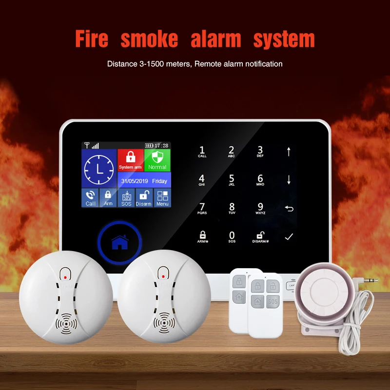 Fire Smoke Alarm System Home Security Burglar Alarm Sensor - Alarm ...