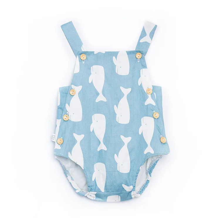 Toddler Infant Boy Girl Cartoon Cotton Rompers Baby Candy Color Overall Buttons Open Summer Infant Clothes Romper - Цвет: Серый