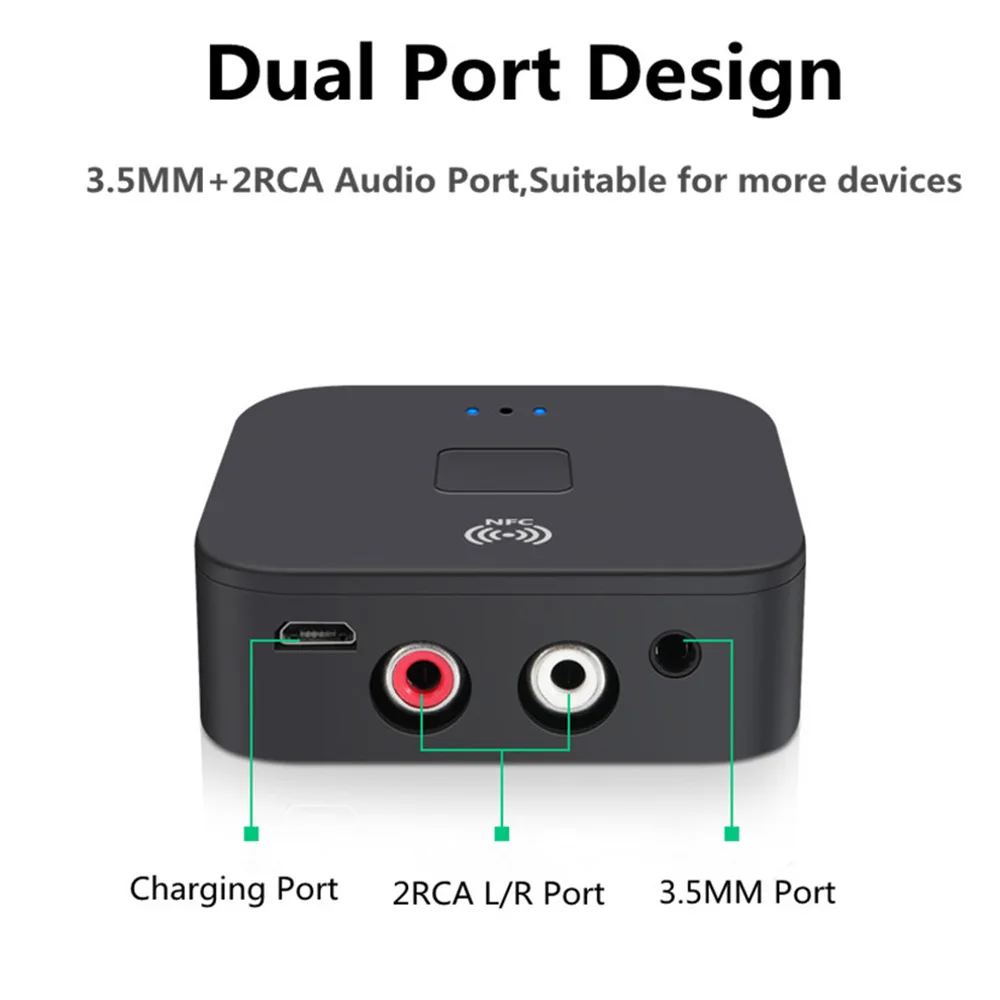 NFC Bluetooth 5,0 приемник 3,5 мм AUX RCA Jack Hifi беспроводной адаптер и микрофон Громкая связь вызов Bluetooth автомобильный аудио приемник