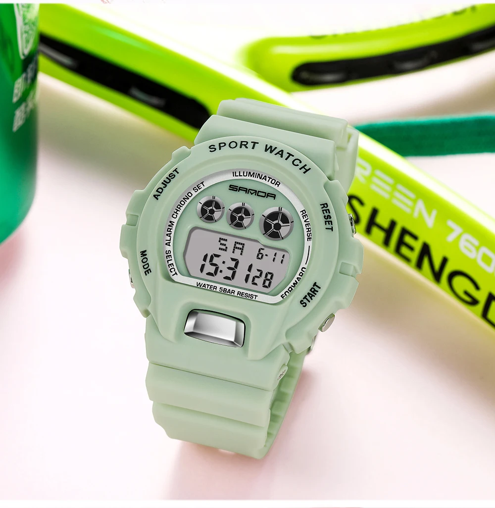 swimming fitness tracker Sanda Unisex Electronic Watch Ladies Multi-function 50 Meters Waterproof Watches Digital Male Student Fashion Resin Sports Clock gps fitness tracker