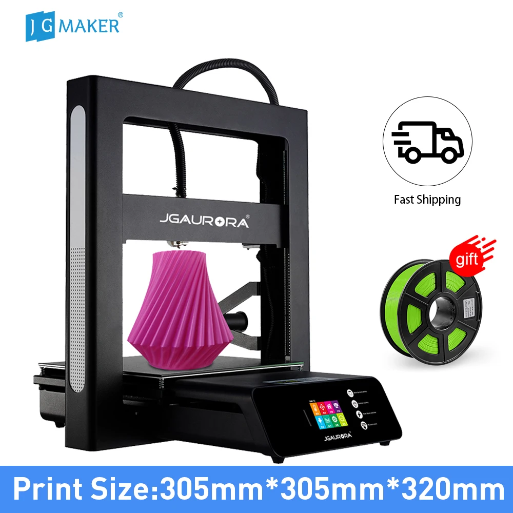 3D принтер JGMAKER A5S большой размер печати 305X305X320mm цветной сенсорный дисплей высокая