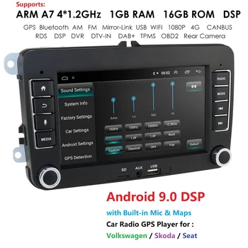 

android 9.0 7''Car Multimedia player 2 Din Car GPS For VW/Volkswagen/Golf/Polo/Tiguan/Passat/b7/b6/SEAT/leon/Skoda/Octavia Radio