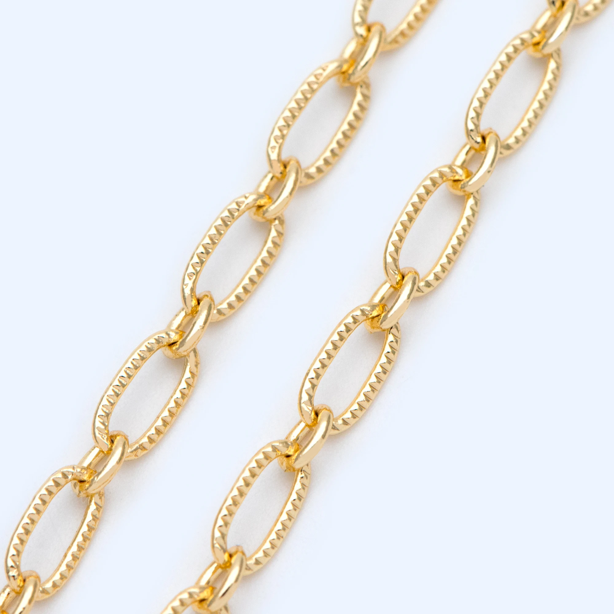 

18K Gold Plated Brass Oval Chain For Jewelry Making DIY Accessories Supplies Finding (#LK-345)/ 1 Meter=3.3 Ft
