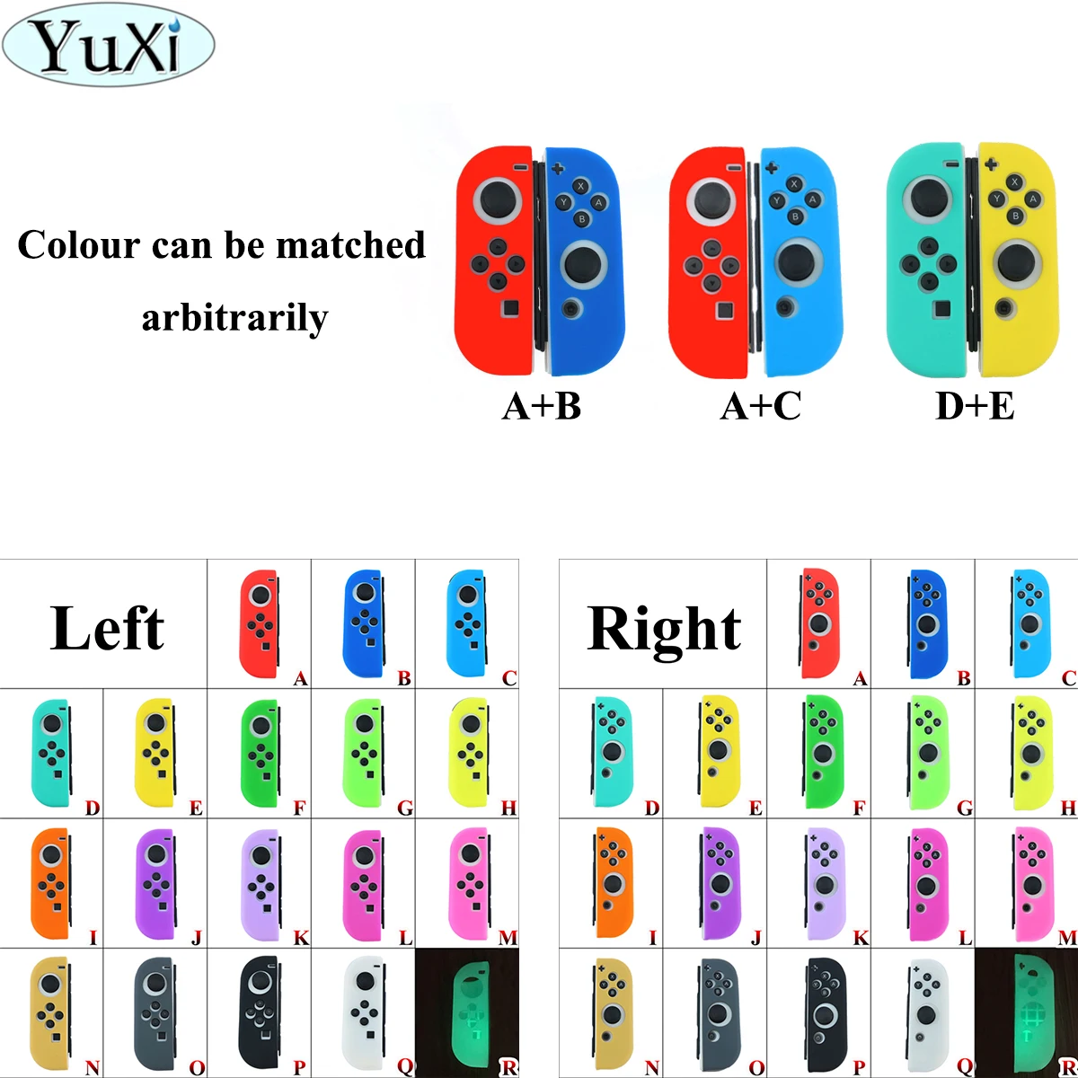YuXi Противоскользящий силиконовый резиновый чехол для кожи, чехол для переключателя NAND, контроллер Joy-Con для переключателя NAND NX NS Joycon Grip