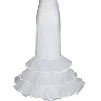 

Womens Tiered Ruffles Underskirt Trumpet Fishtail Wedding Bride Petticoat Slips