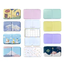 Palette de peinture à l'aquarelle, boîte vide en métal avec 24 grilles, outils de rangement de peinture à l'aquarelle, fournitures d'art 