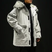 Новинка, мужские зимние пуховики с капюшоном, свободные зимние пальто, мужские длинные теплые парки большого размера, верхняя одежда, повседневные зимние куртки 5XL