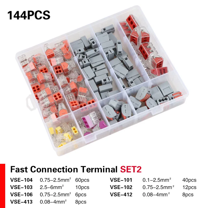 Провода соединитель терминалы пружинный кабель Конектор клеммный кабель eletrico Терминатор блок набор соединительный кабель фастон - Цвет: SET2