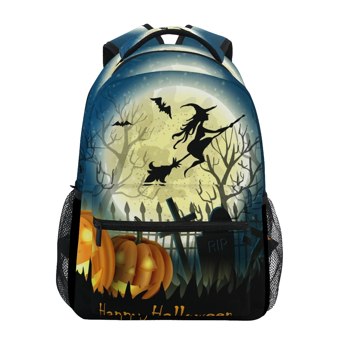 ALAZA Backpack School Bags Women Halloween patter Prints boy girl Fashion Backpacks Student pink Schoolbags Book Bag Leisure bag