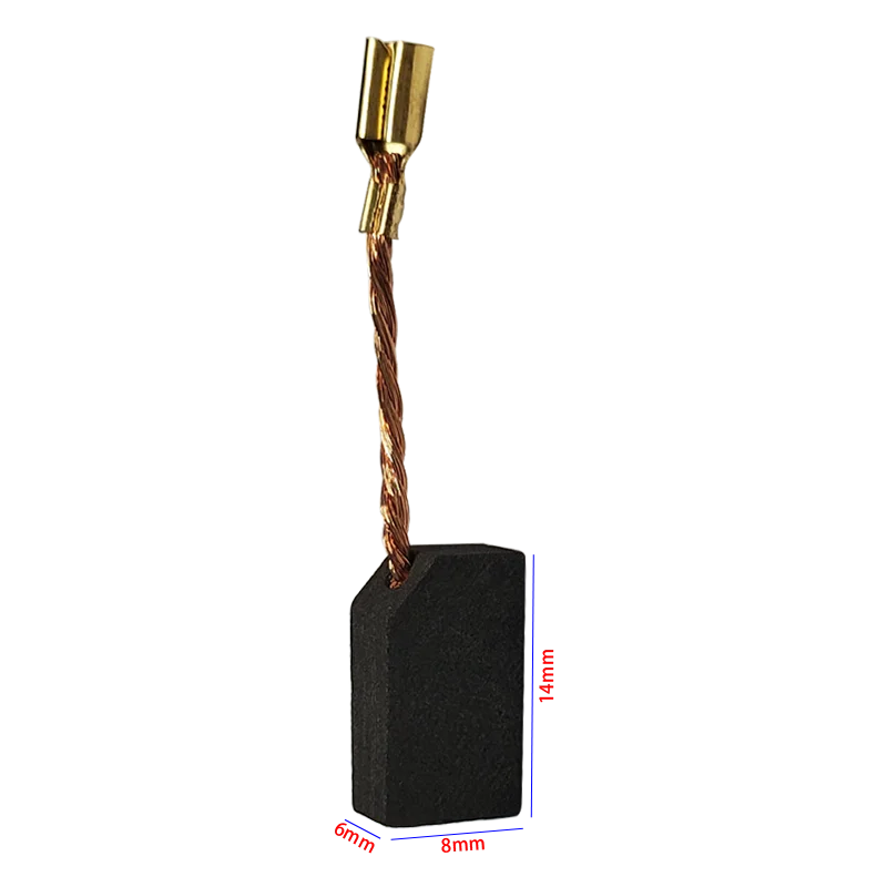 10 ks 6*8*14mm energie nářadí uhlík kartáče elektrický hamr úhel bruska grafit kartáč náhrada motorový uhlík kartáče