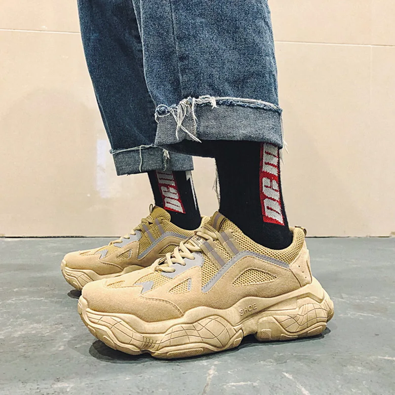 Dihope/ Новинка; мужские кроссовки на толстой платформе; повседневная обувь из Вулканизированной Ткани; обувь знаменитостей; женские модные дизайнерские кроссовки