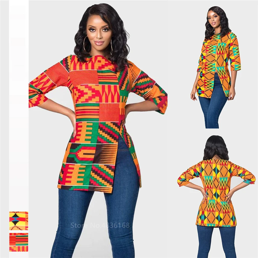 Африканская женская одежда Bazin Riche Dashiki футболка традиционная с принтом Vestido Africa