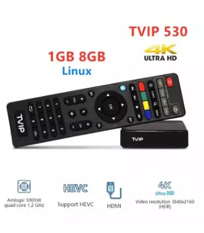 Оригинальный ТВ IP 530 Linux Box Amlogic S905W 1 ГБ/8 Гб 4 ядра коробка S-коробка V.530 4K Media player