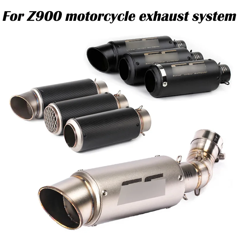 

Slip on Motorcycle Exhaust Muffler Pipe Modified With Middle Connection Link Pipe Full System DB killer For Z900 2017 2018 2019
