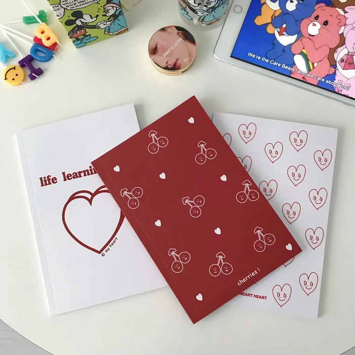 SIXONE 80 листов Ins улыбка вишневые облака блокнот простой стиль настольная книга Корея Kawaii студенческий дневник линия книга школьные канцелярские принадлежности