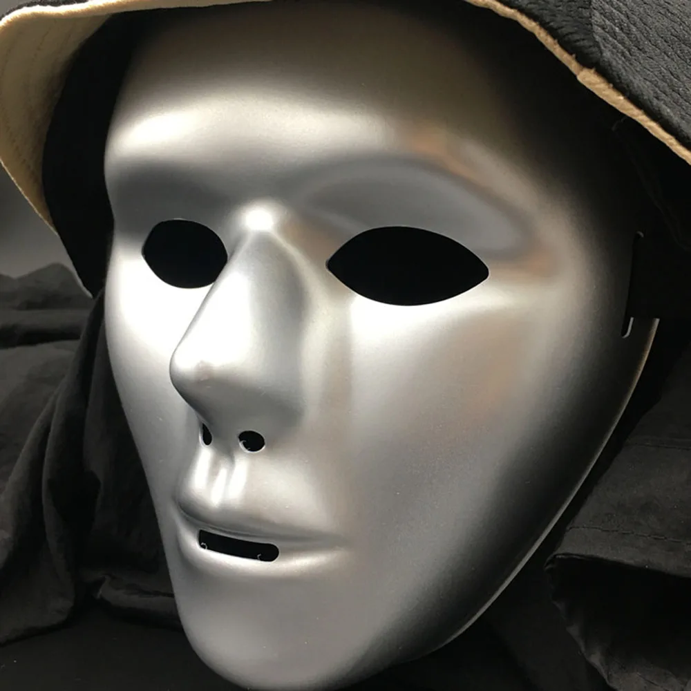 

4 Colors New Silver Dance Full Face Mask Men Women Masquerade Dancer Cos Halloween Funny Masks Solid Fashion Cosplay