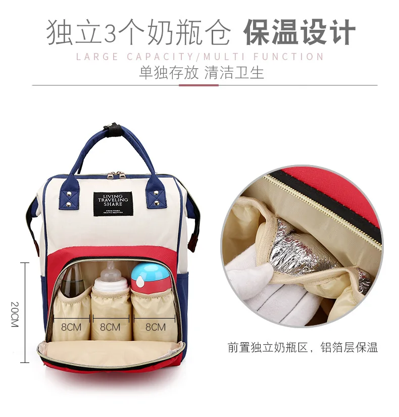 Сумка для подгузников, многофункциональная Большая объемная сумка для мам, Модернизированный водонепроницаемый рюкзак, модный рюкзак для беременных женщин