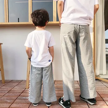 

Tonytaobaby Girls Spring and Summer New Parent and Child-Night Light Wide-Leg Athletic Pants Capri Pants