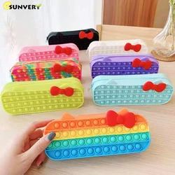 Trousse à crayons pour enfants, nouvelle collection, jouets à bulles, cadeau de faveur scolaire, fossette Simple, variateur de Stress, papeterie, sac d'écrasement, autisme 