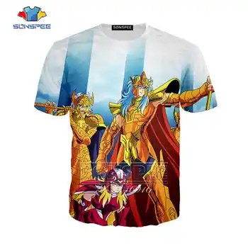 

SONSPEE Men Hip hop Sweatshirt Pullover funny t shirts Tops Unisex tshirt Classic Anime Gold Saint Seiya 3d Print t-shirt t27