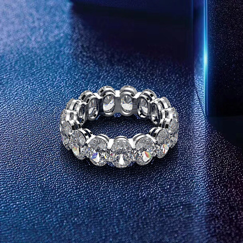 OEVAS 925 Sterling Silver Oval Created Moissanite Gemstone Engagement Party Cluster Ring Wedding Band Fine Jewelry Wholesale