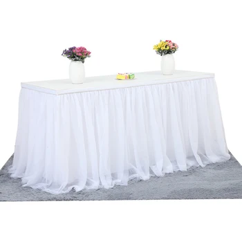 

Multi-color Table Skirt Tutu Tulle Tablecloth Wedding Party Table Decoration Home Textile Tablecloth Accessories Household Items