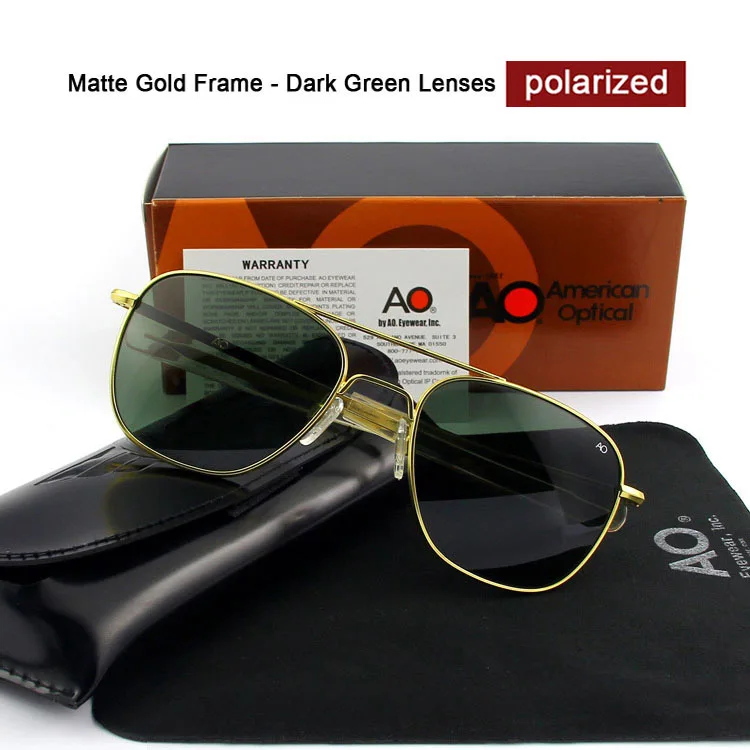 Модное высококачественное Брендовое дизайнерское солнцезащитное стекло es для мужчин, американская армия, военный пилот AO, солнцезащитное стекло es, мужские Поляризованные стеклянные линзы de sol - Цвет линз: OP55