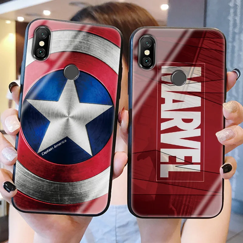 

Marvel Avengers Glass Case For Xiaomi Mi CC9 CC9e 9T Pro A2 6X 8 SE Lite 9 Mix 2 2S Max 3 Redmi 7A S2 K20 Note 7 6 5 Pro 4X Case