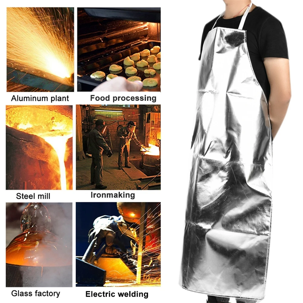 Aluminum Foil Insulation Industrial Apron 1000 Degrees Celsius Thermal Insulation Fire-Retardant,welding protective gear