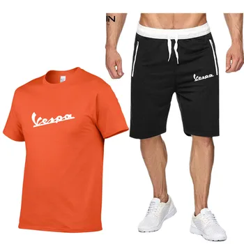 

Fashion Shorts Set Men 2020 Summer 2pc Tracksuit Short SweatShirt + Shorts Sets Beach Mens Casual Tee Shirts Set Sportswears