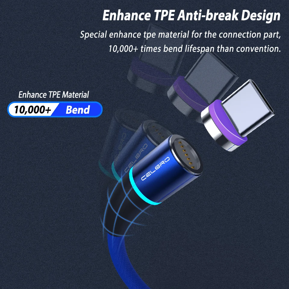 5А Магнитный кабель супер быстрая зарядка кабель для передачи данных usb type C светодиодный светильник кабель для samsung Xiaomi huawei Android телефон 1 м магнит