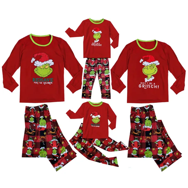 Christmas Parent child Outfit Christmas Casual Christmas Print GRinch  Stitching Two piece Home Set Roupa Infantil Menina L*5|Men's Pajama Sets| -  AliExpress