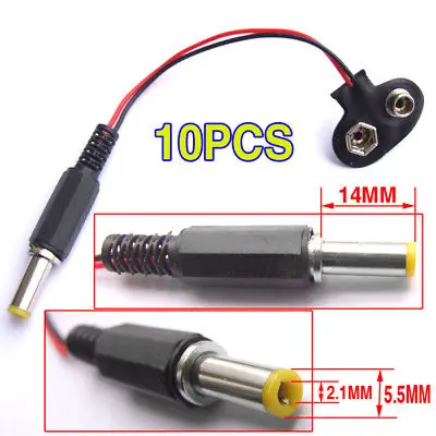 

DHL/EMS 200PCS 9V TO 14 X 5.5 X 2.1 DC Power Plug Battery Cable-A8