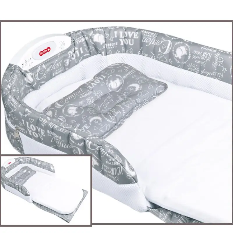 ABSCloth пластиковый материал хлопок матрас детская кровать половина окружения портативный складной многофункциональный с музыкой ночной Светильник кровать