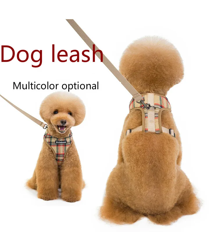 Pet Supplies Leash Set Dog Harness Dog Vest Pet Leash Polyester Brace Chest Strap Buckle Design Can Adjust The Bust Size