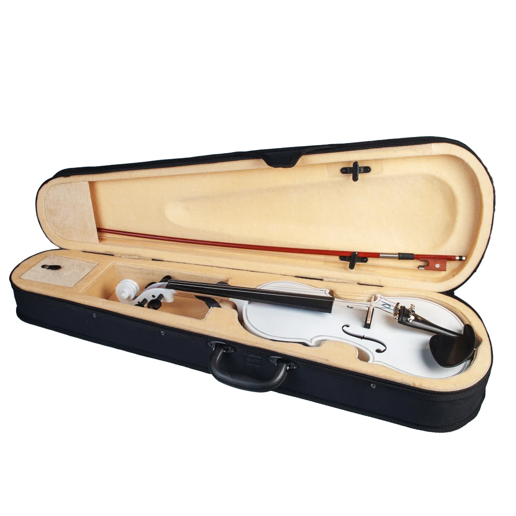 Professional Acoustic Violin With EQ Installation 4/4 Solidwood Fiddle Set W/ Rosin+Audio Cable+Brazilwood Bow+Canvas Case