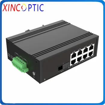 

1*1000Base-X, 8*10/100/1000Base-T POE Fiber Industrial Switch,Gigabit 1Fiber+8RJ45 Security Surveillance Ethernet POE Switch