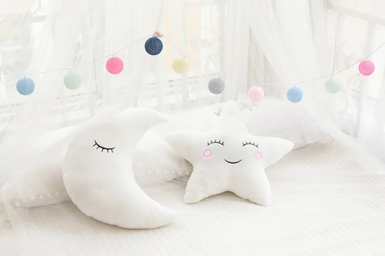 Ins облако Луна Звезда капля дождя мягкая плюшевая подушка Kawaii облако Мягкие плюшевые игрушки для детей Детские подушки подарок для девочек