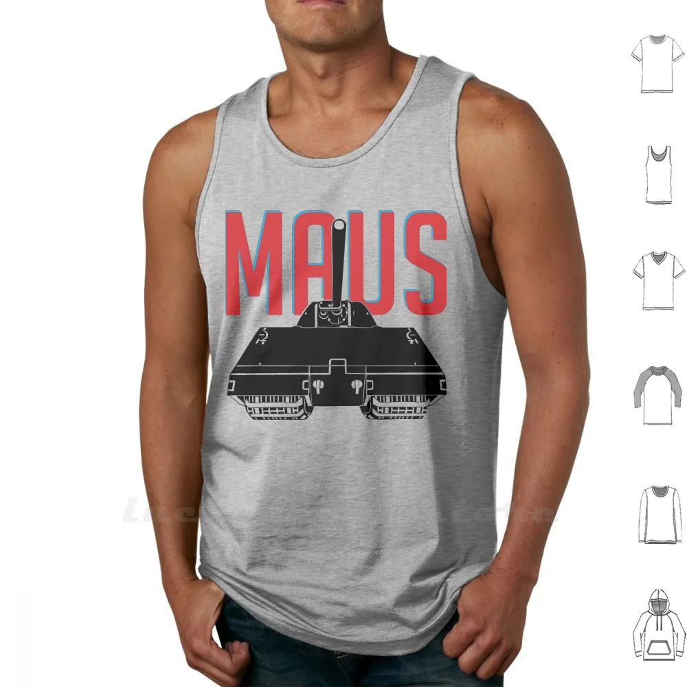 Maus Canotte Gilet 100% Cotone Tank Maus Panzer Wwii Ww2 Wot World Of Tanks Tank Maus Germany Army War Armor Game War